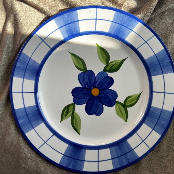 A Step Beyond San Remo Dinner Plate Blue Flower 10-3/4” - Picture 2 of 5